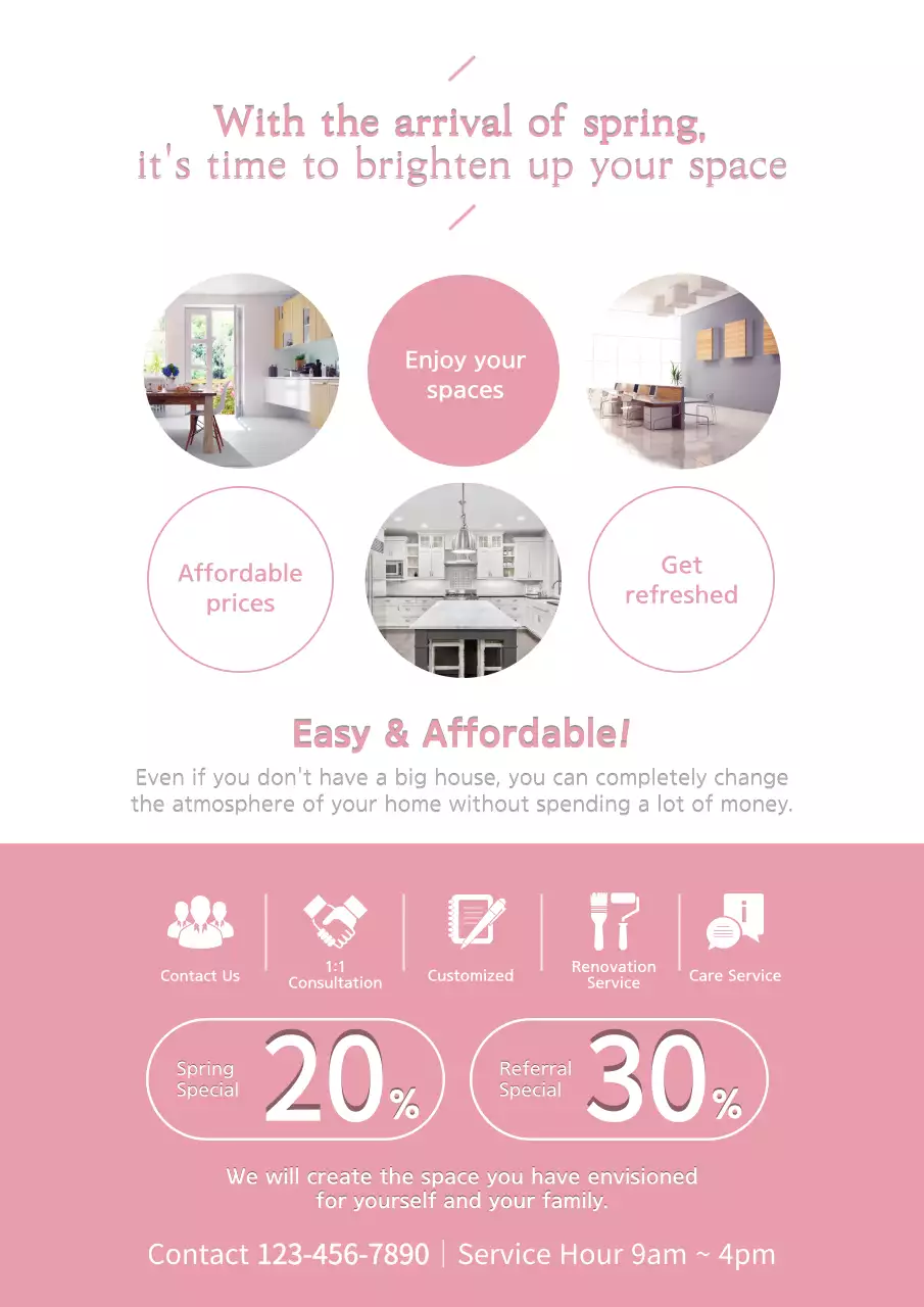 Pink Modern Home Promotion Poster
