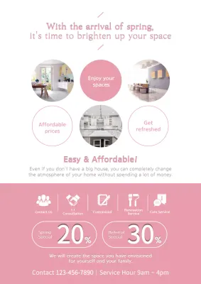 Pink Modern Home Promotion Poster