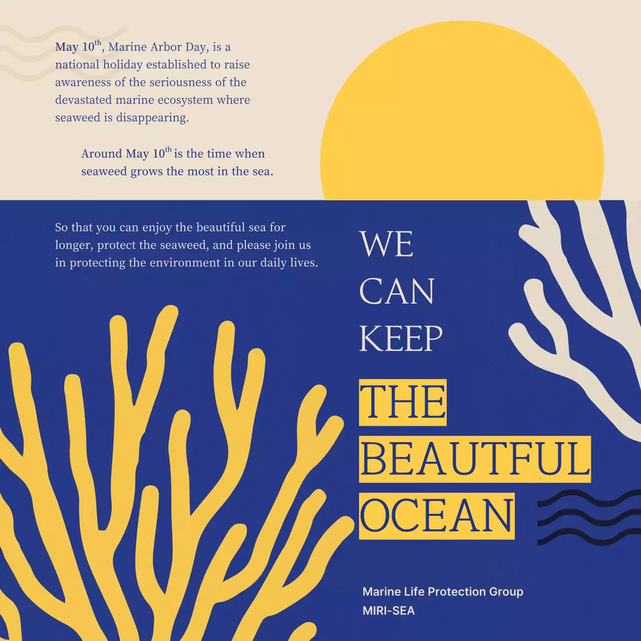 Blue Minimal Ocean Promotion Social Media Post