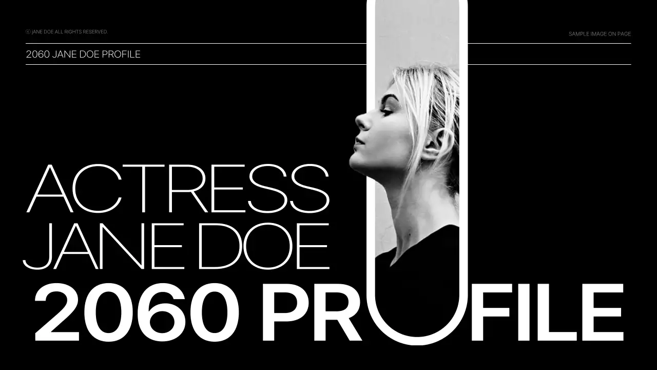 블랙 모던 여배우 포트폴리오 프레젠테이션