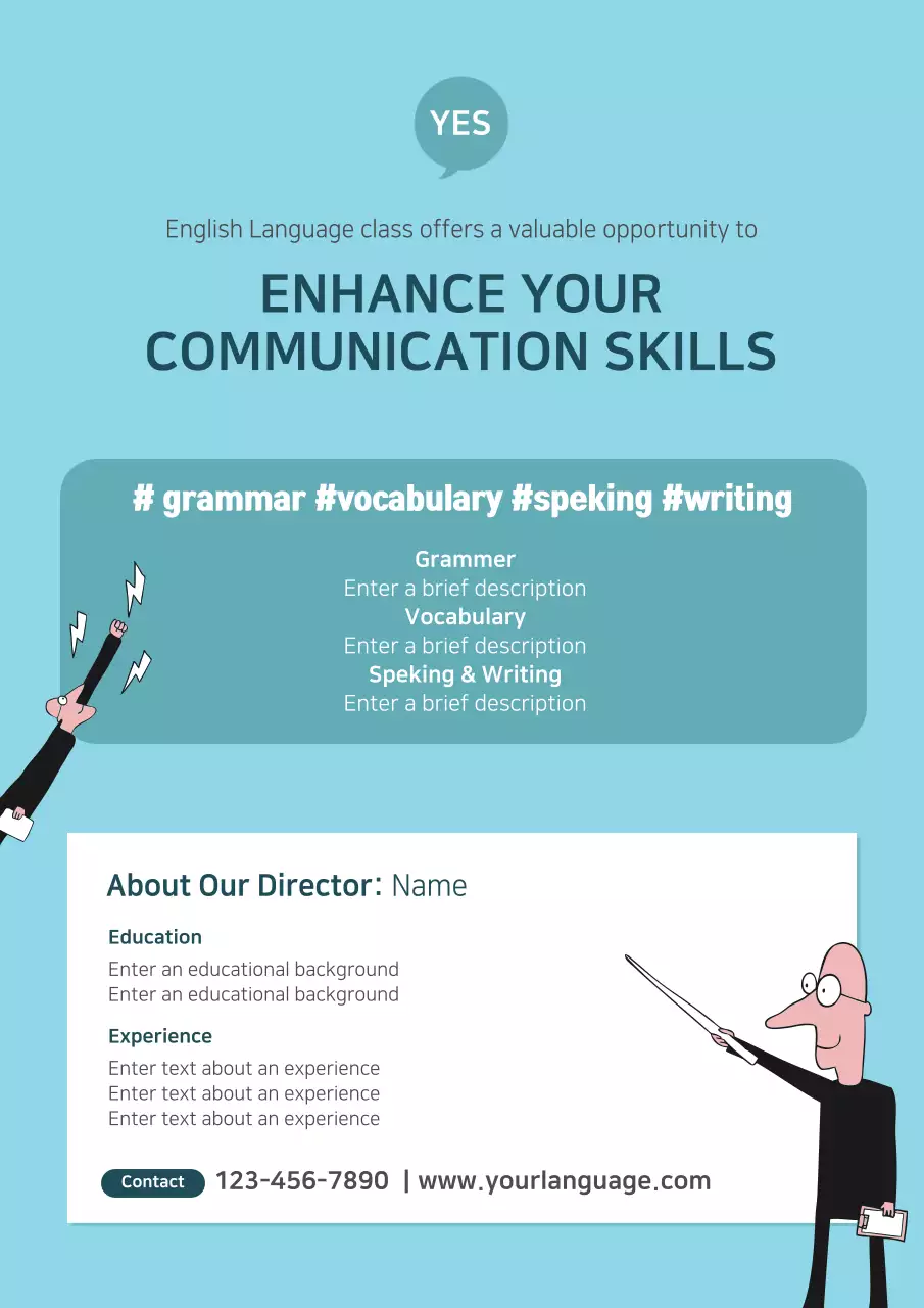 Blue Minimal Communication Promotion Poster