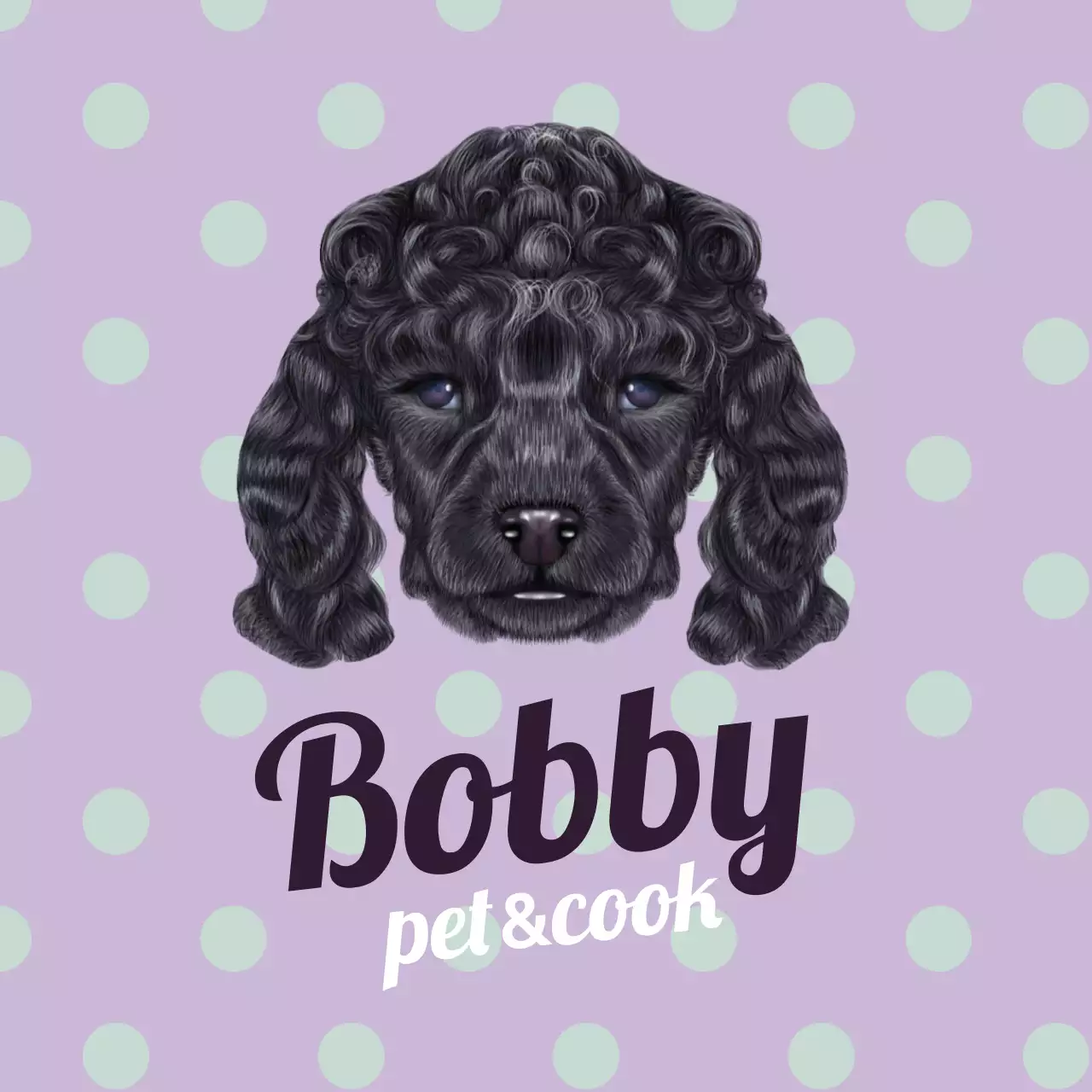 Biểu ngữ dán nhãn thú cưng dễ thương màu hoa oải hương