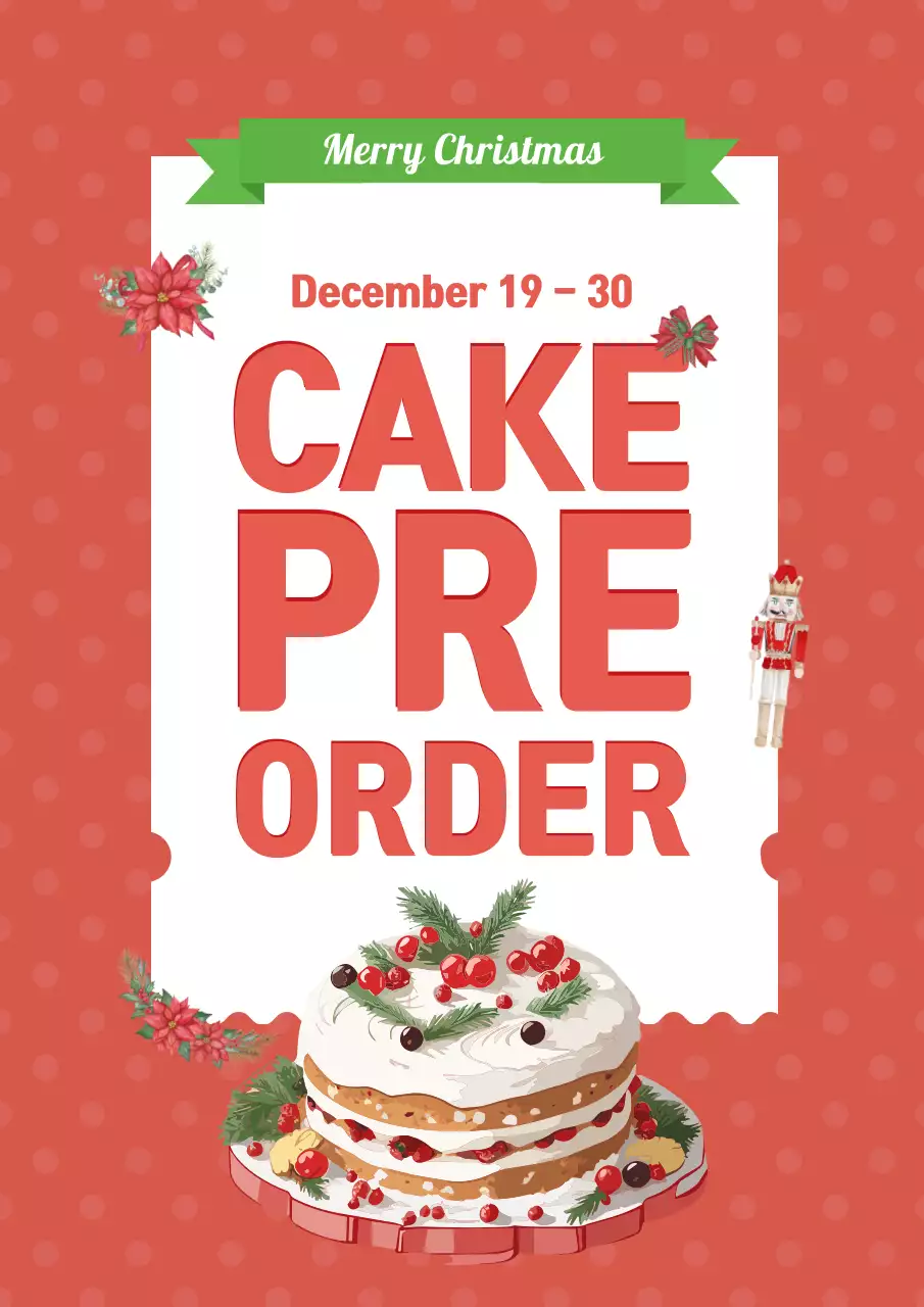 Red Traditional Cake Promotion Poster