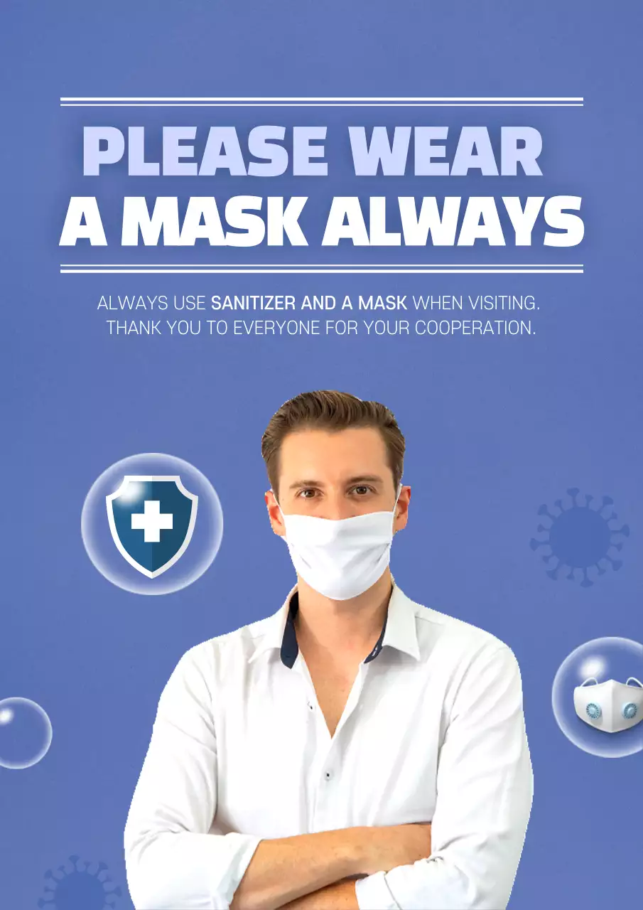 Blue Modern Health Announcement Poster