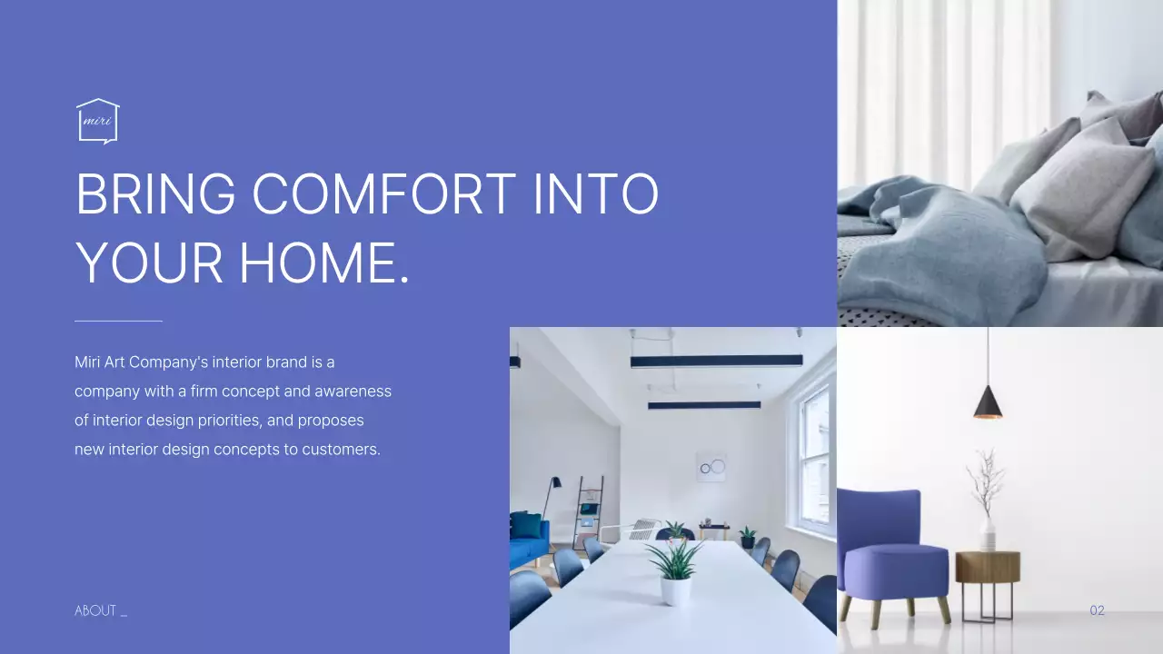 보라색과 남색의 회사소개서 프레젠테이션