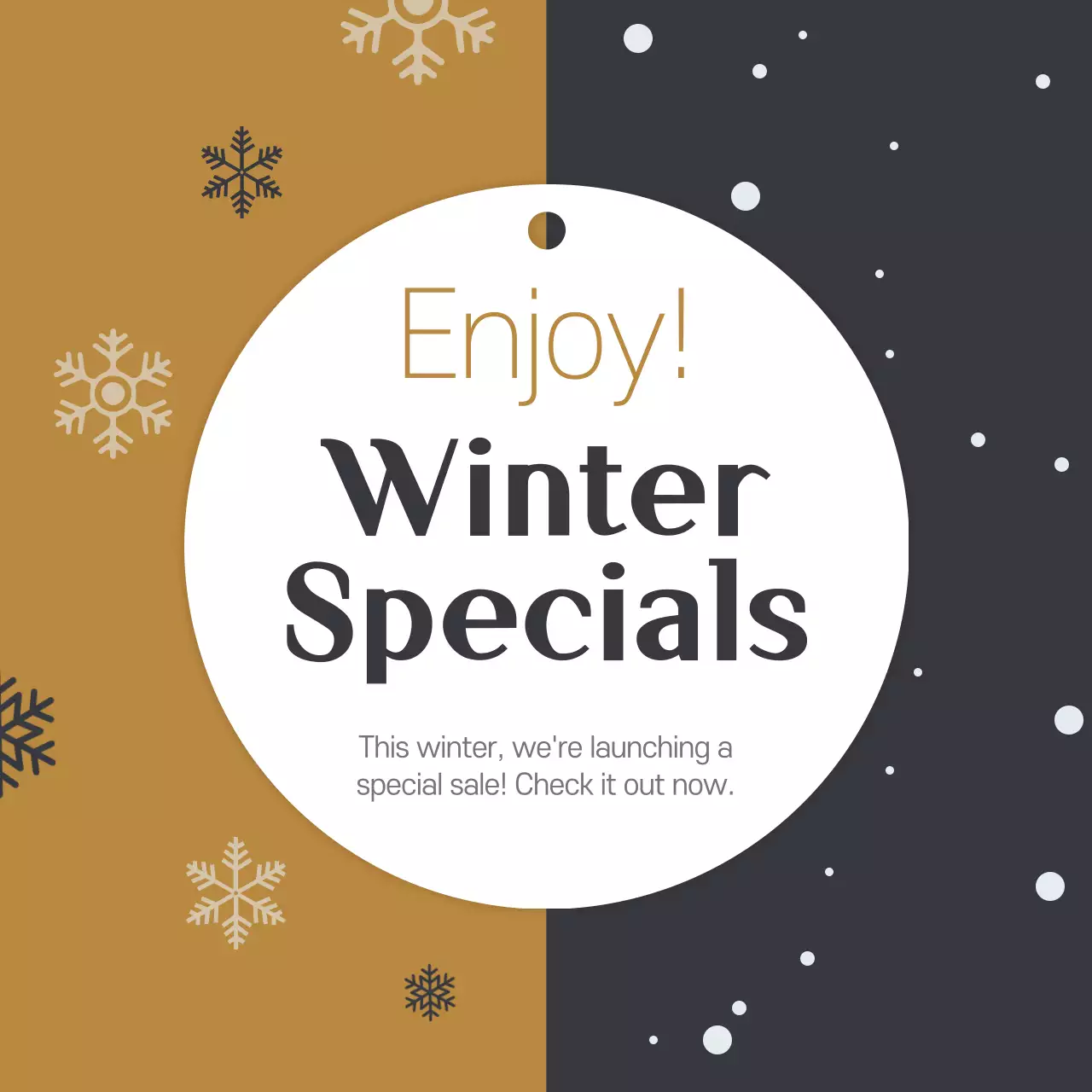 Gold Minimal Winter Promotion Instagram Post