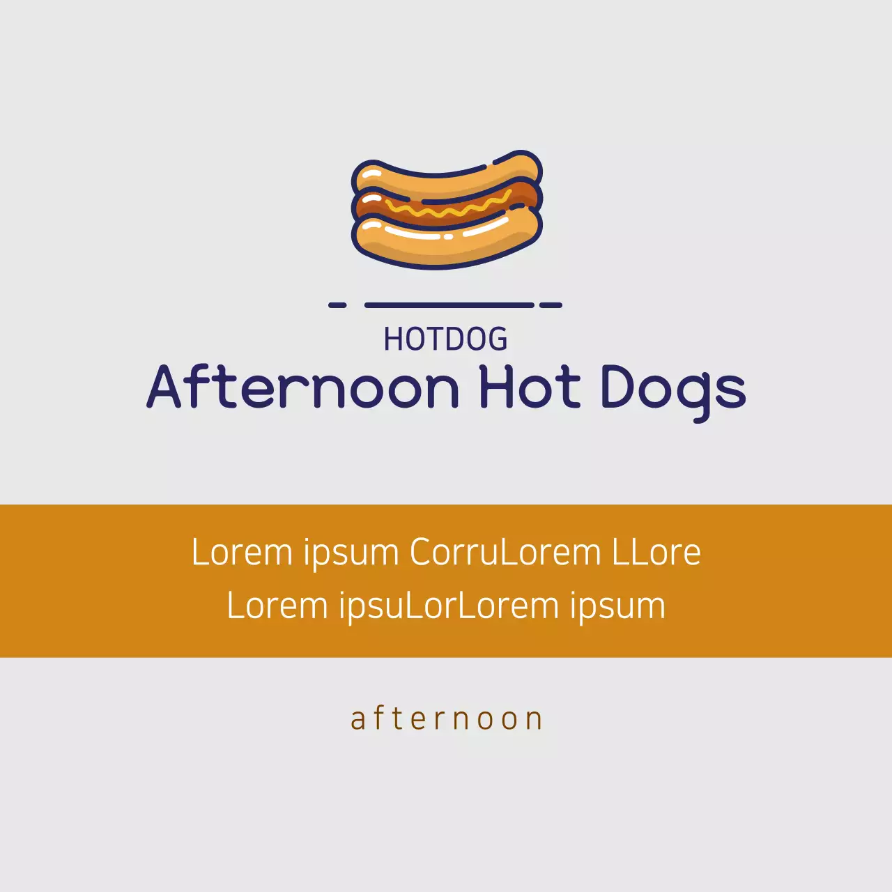 Spanduk Promosi Hotdog Minimal Oranye