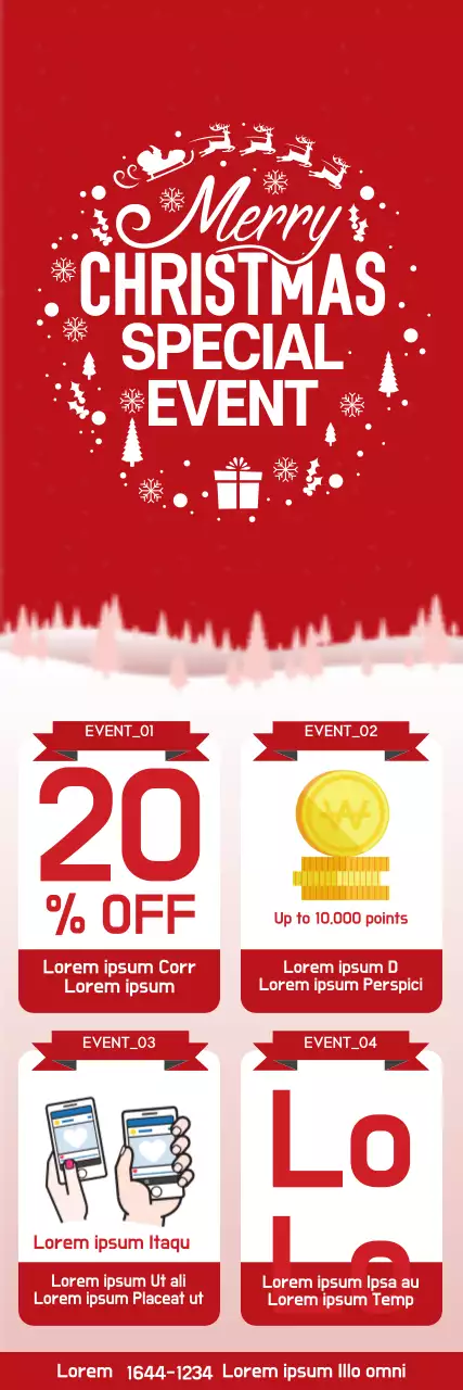 Banner vermelho festivo de promoção de Natal