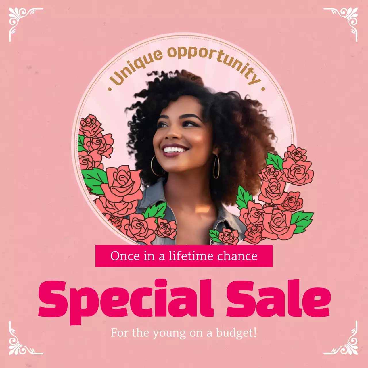 Pink Trendy Sale Promotion Instagram Post