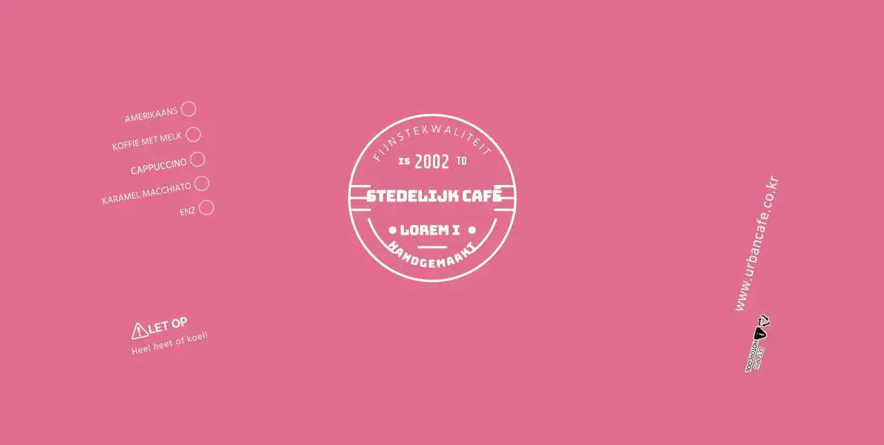 Wit Roze Nette Symbolen Café