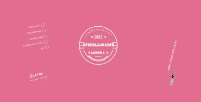 Wit Roze Nette Symbolen Café