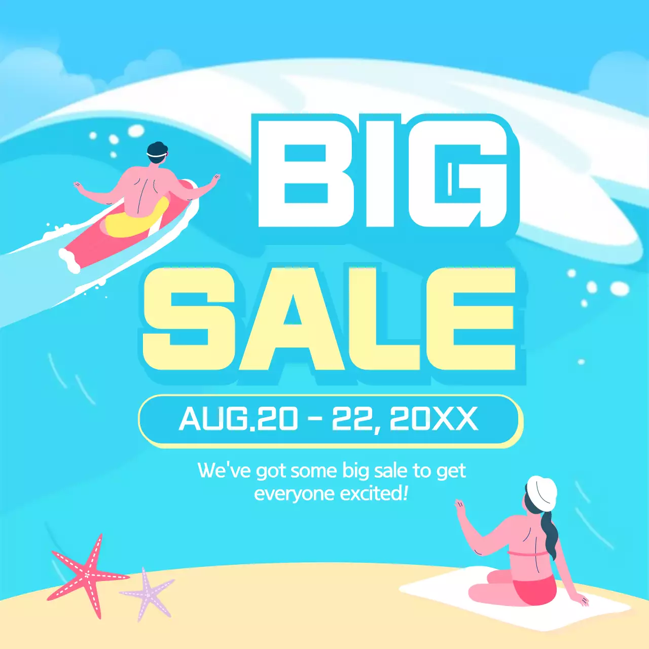 Blue Trendy Sale Promotion Instagram Post