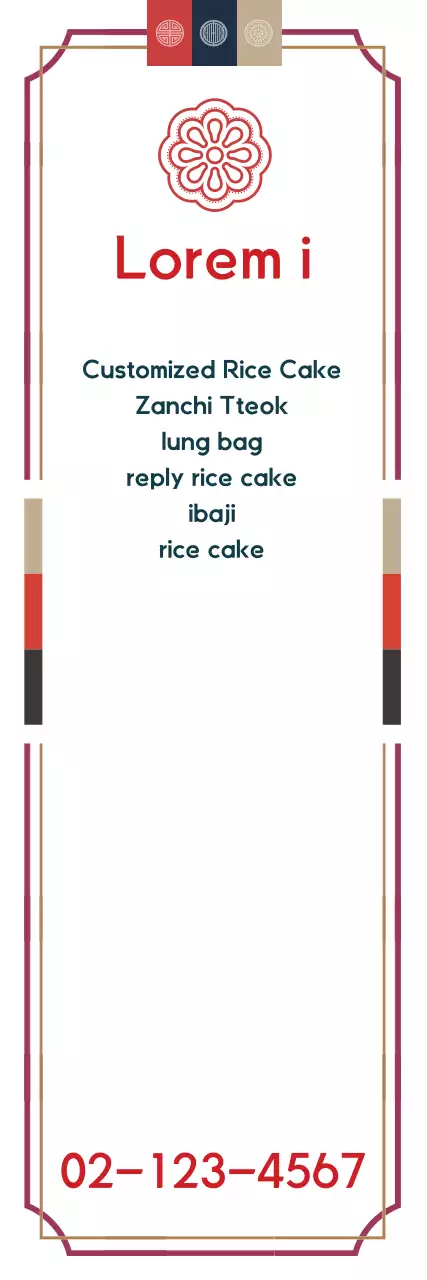 Banner de menu de bolo de arroz tradicional vermelho