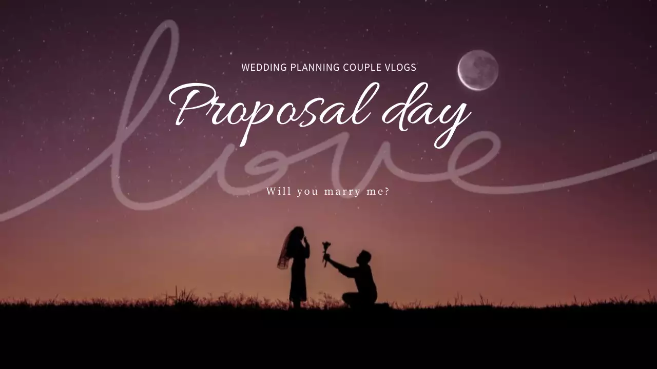 Purple Romantic Proposal Vlog YouTube Thumbnail