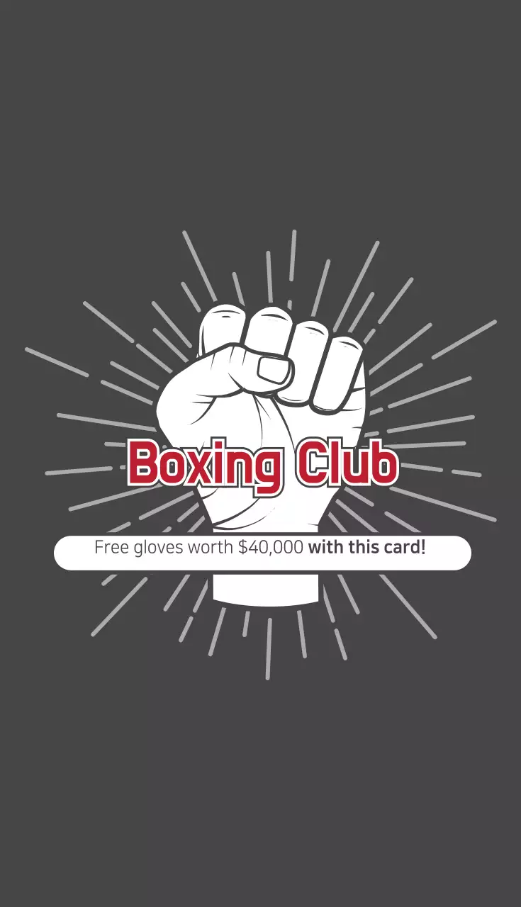 Kartu Nama Promosi Tinju Minimal Abu-abu