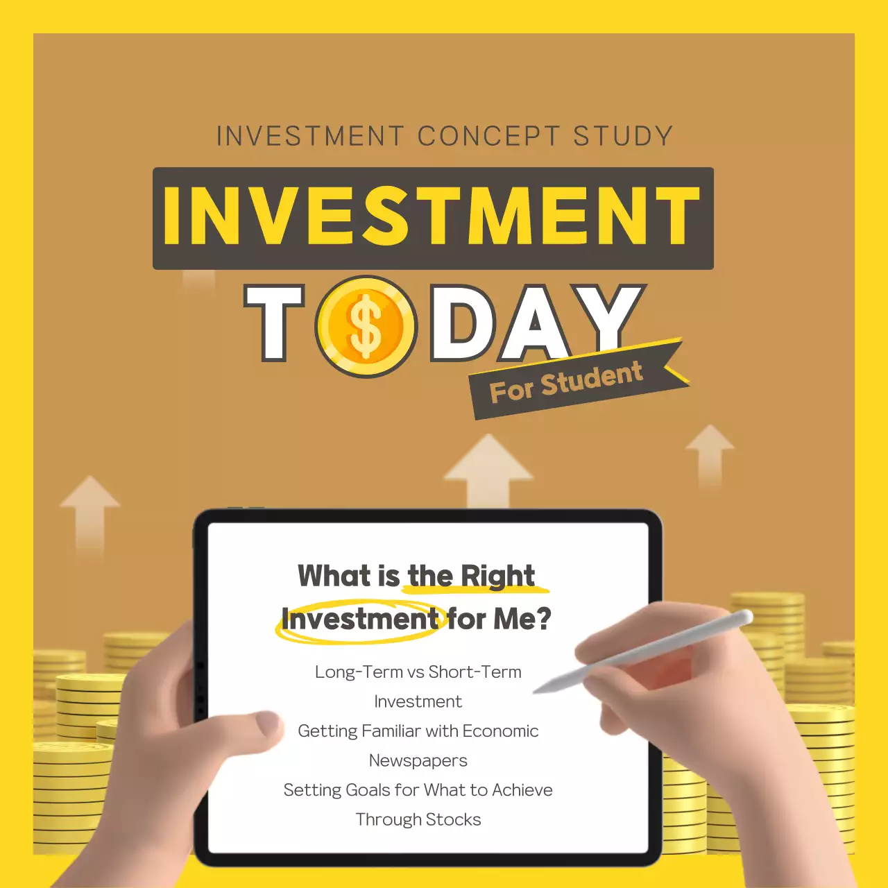 Yellow Modern Investment Guide Social Media Post