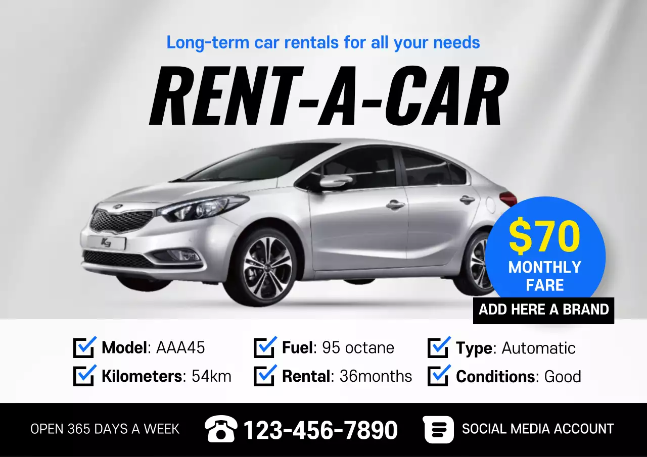 White Modern Car Promotion Poster