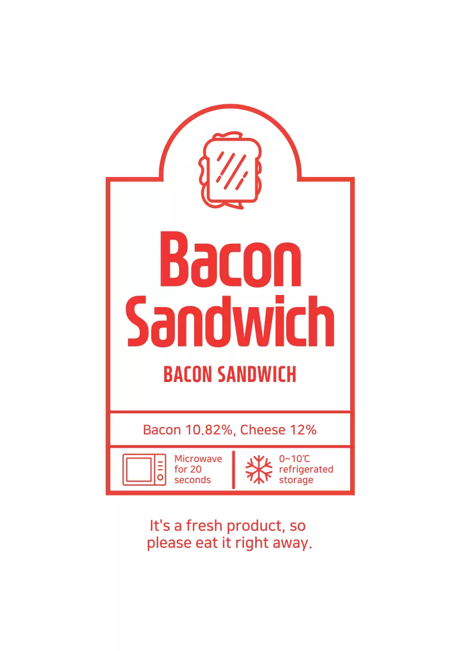 Red Simple Sandwich Label Poster