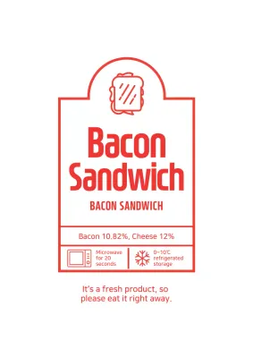 Red Simple Sandwich Label Poster