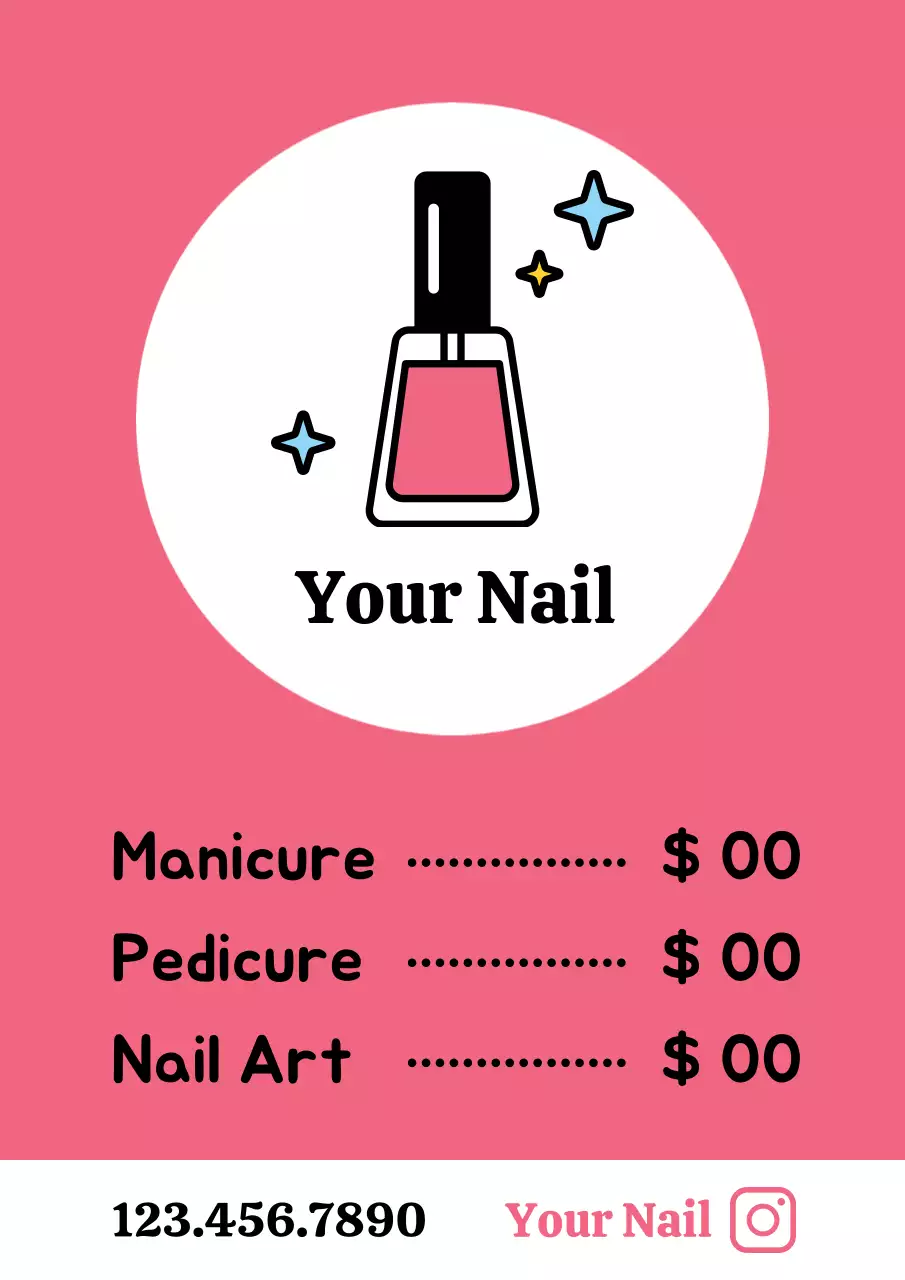 Pink Trendy Nail Promotion Poster