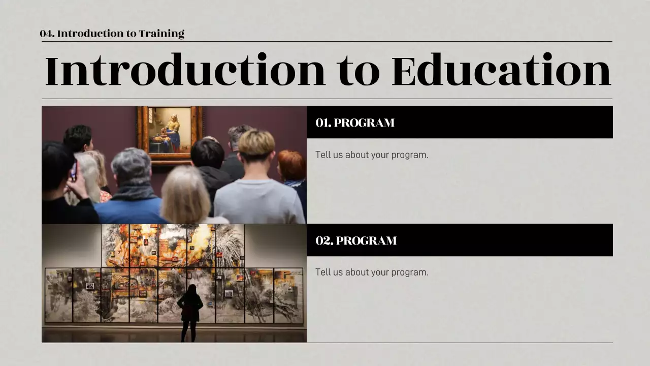 그레이 모던 플라워 전시 가이드 프레젠테이션