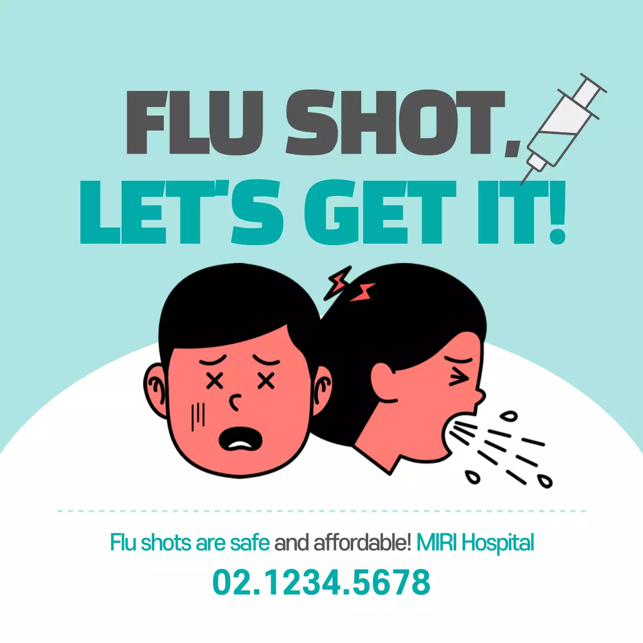 Teal Modern Flu Promotion Instagram Post