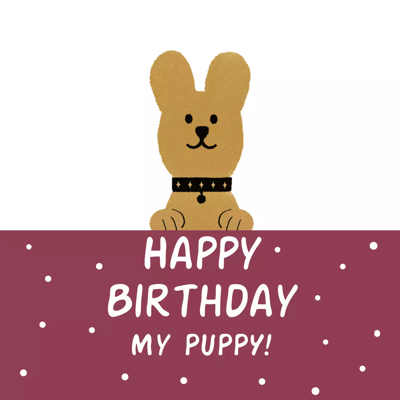 Maroon Simple Puppy Invitation Banner