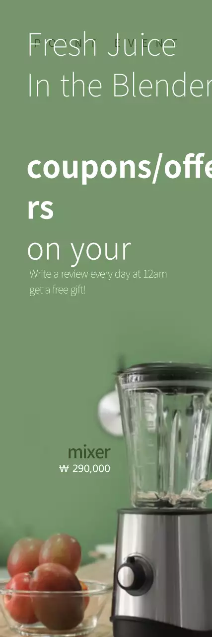 Banner promocional do liquidificador moderno verde