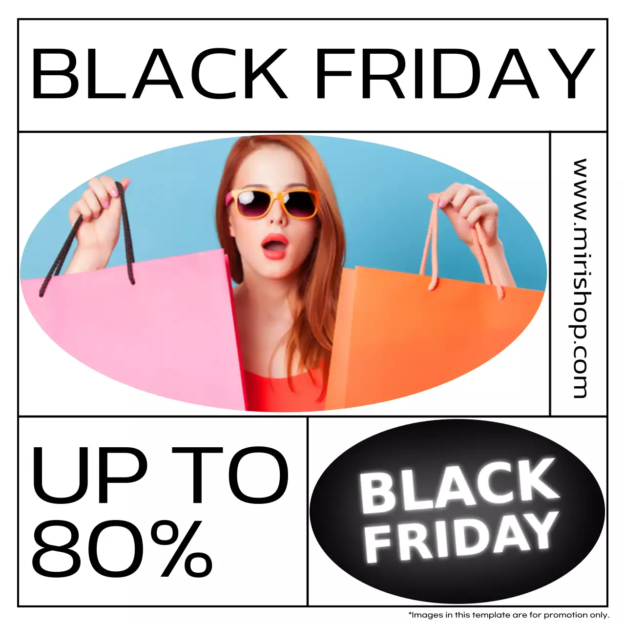 Black Trendy Shopping Promotion Social Media Post