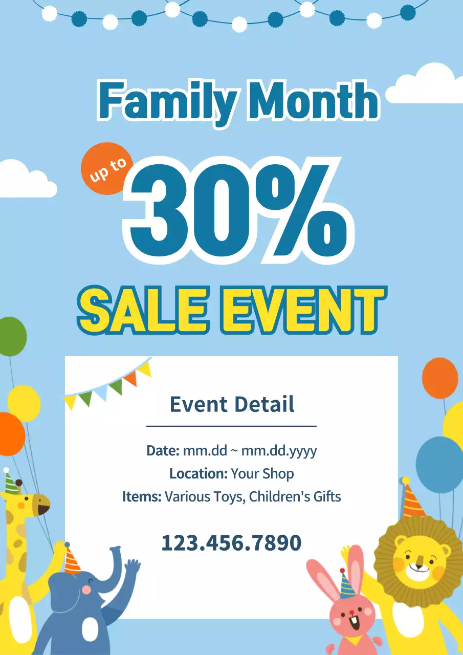 Blue Trendy Sale Promotion Poster