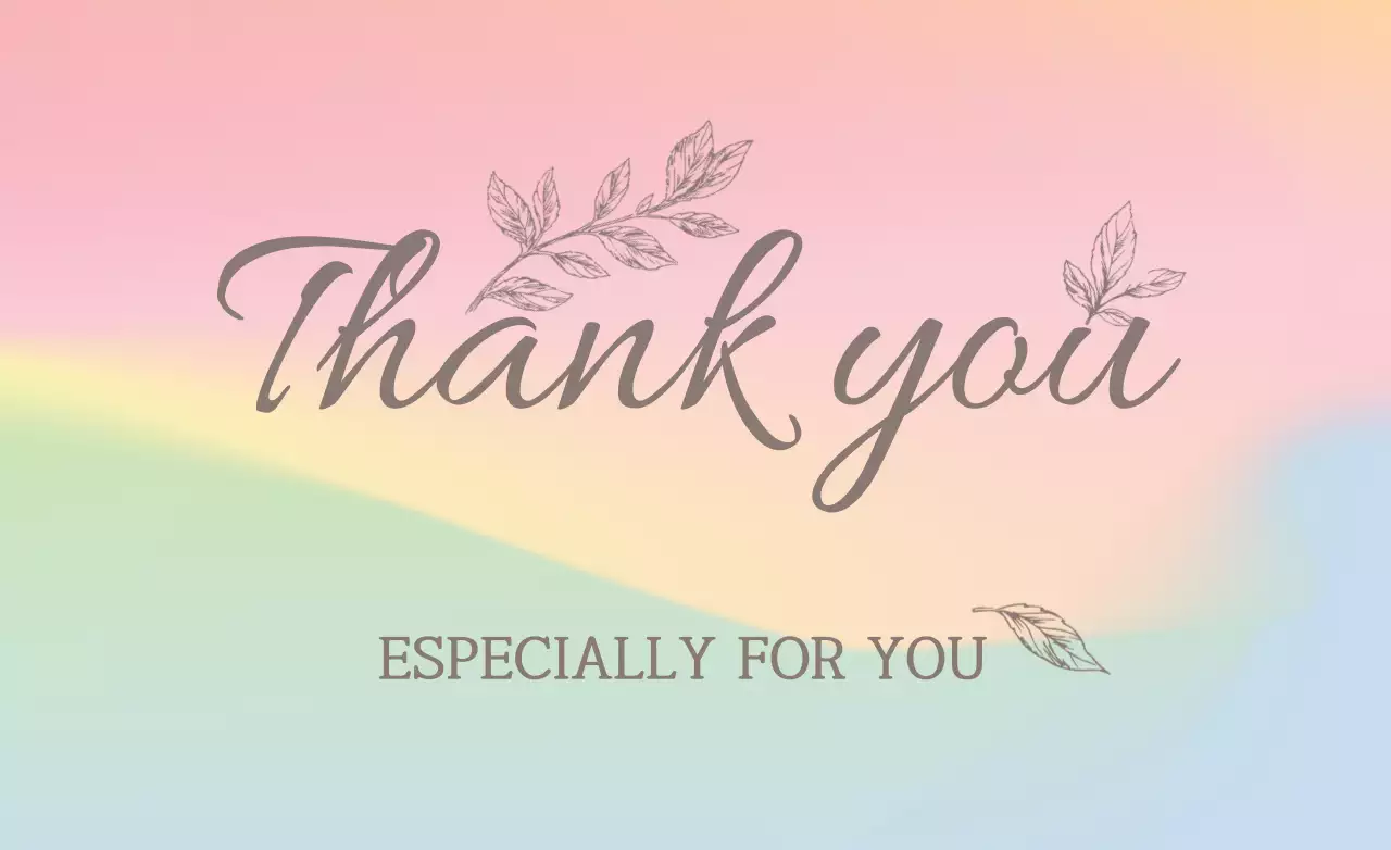 Banner de cartão de agradecimento elegante em tons pastel