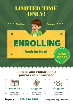 Green Modern Education Promotion Poster