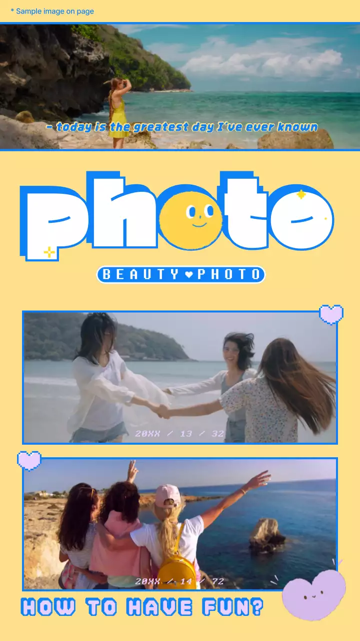 노란색 산뜻한 심플 사진 프레임