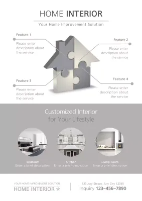 Grey Modern Home Promotion Poster