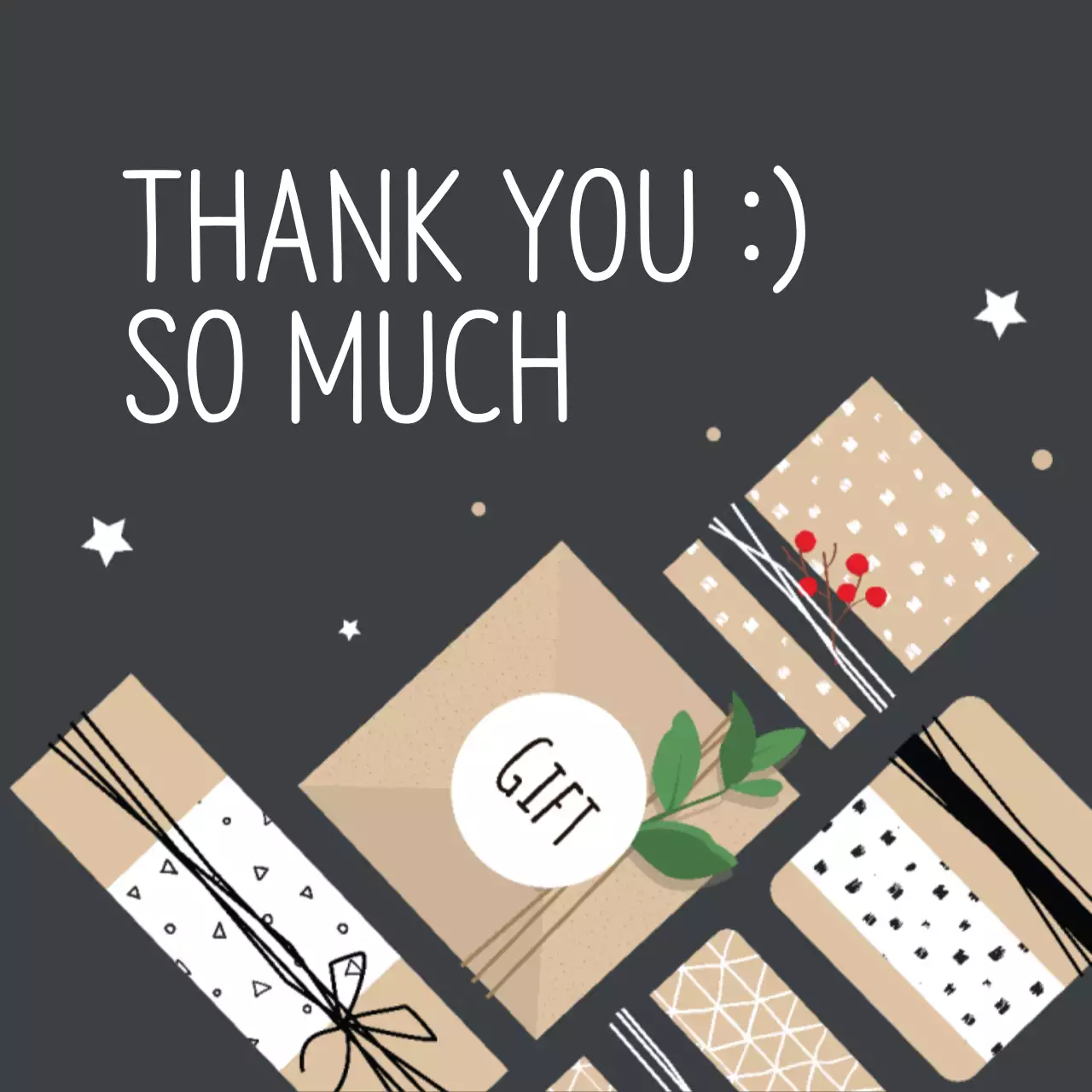 Grey Minimal Thank You Card Banner