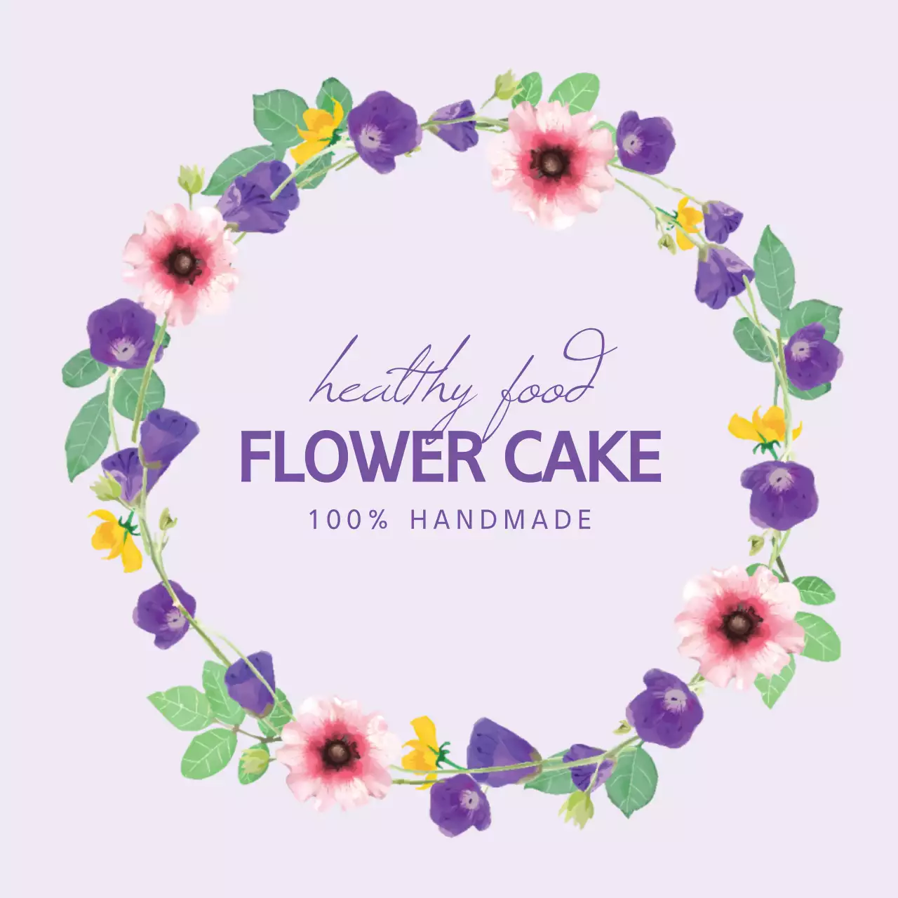 Biểu ngữ quảng cáo bánh hoa tím