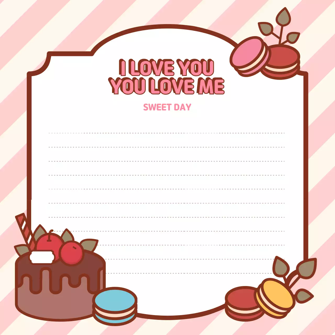 Pink Cute Love Card Instagram Post