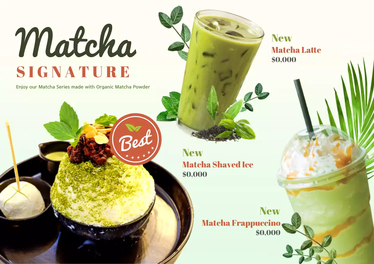 Green Modern Matcha Promotion Poster