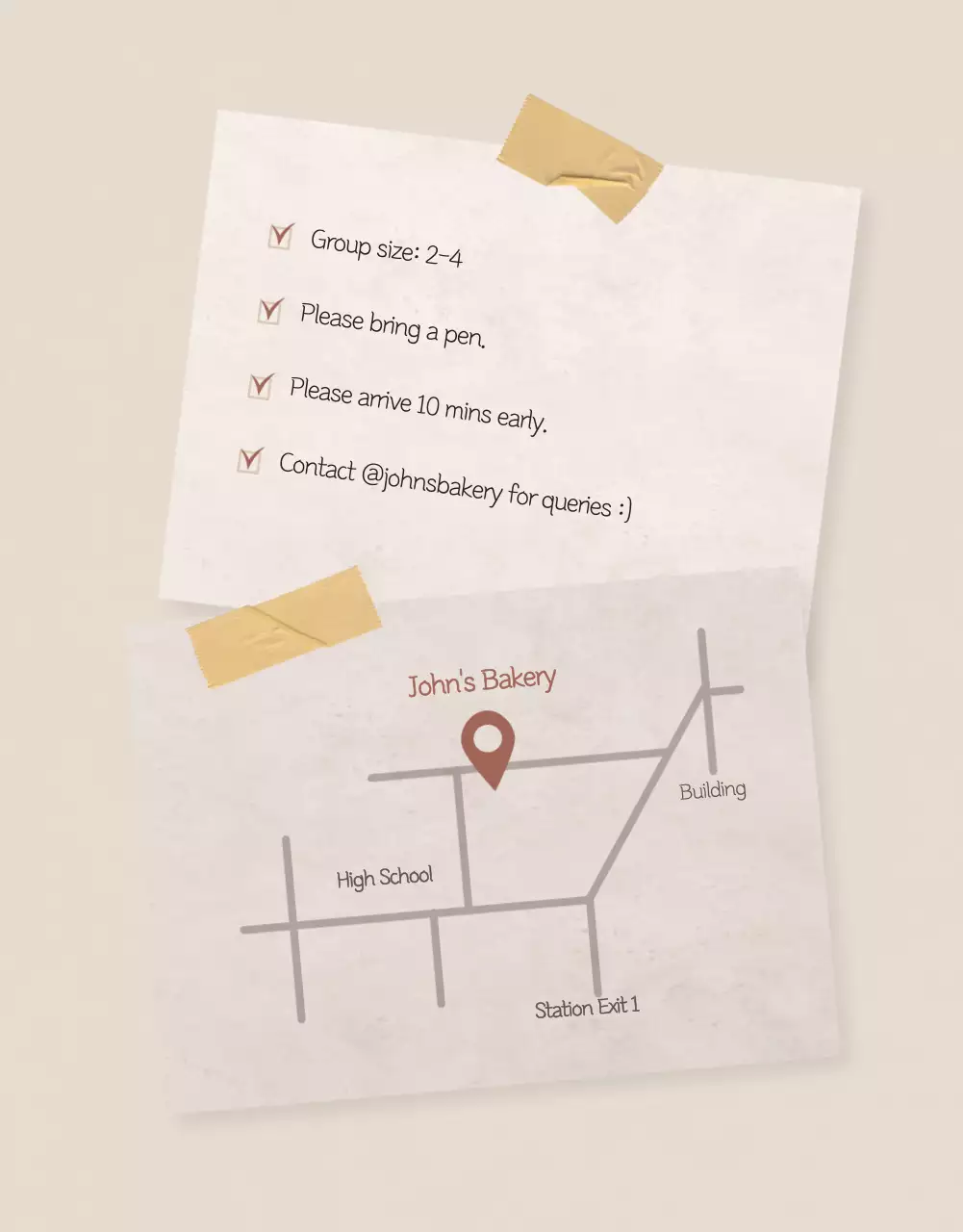 Poster Kelas Kue Sederhana Beige