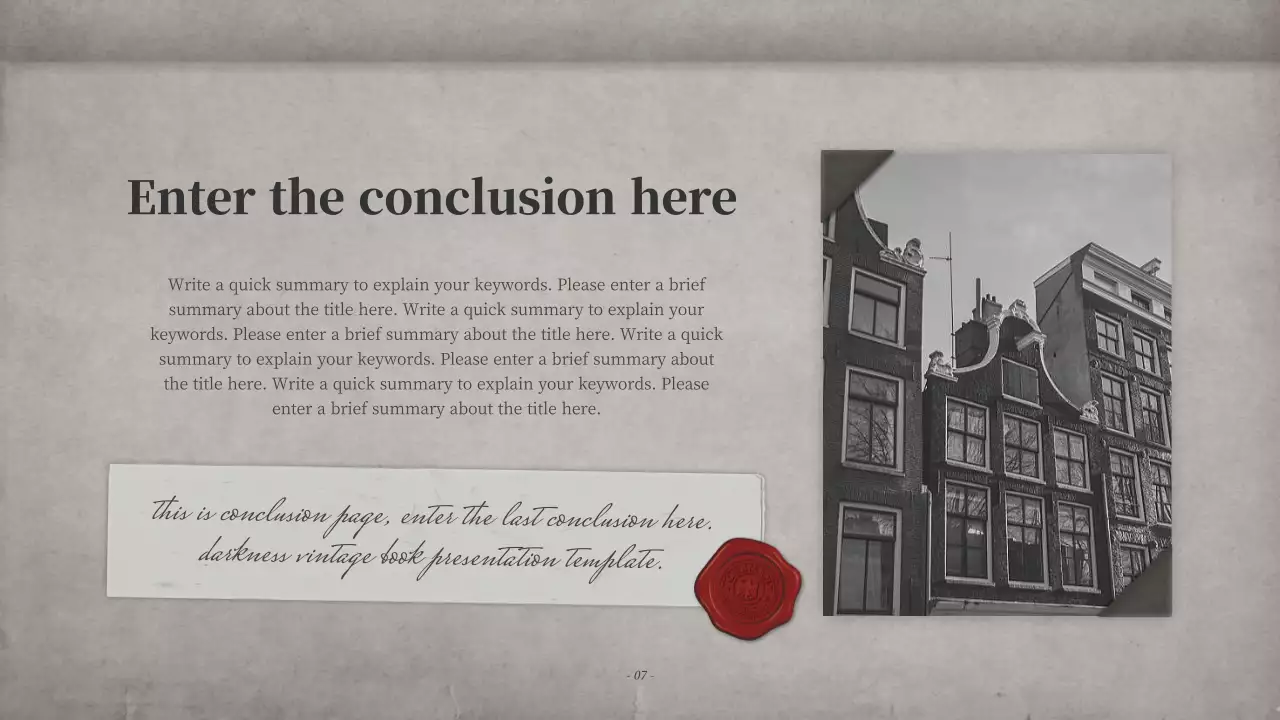 Storybook presentation with a brown, vintage notebook concept