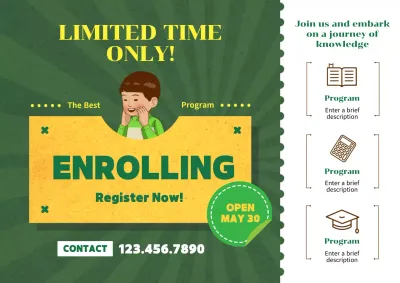 Green Modern Program Registration Poster