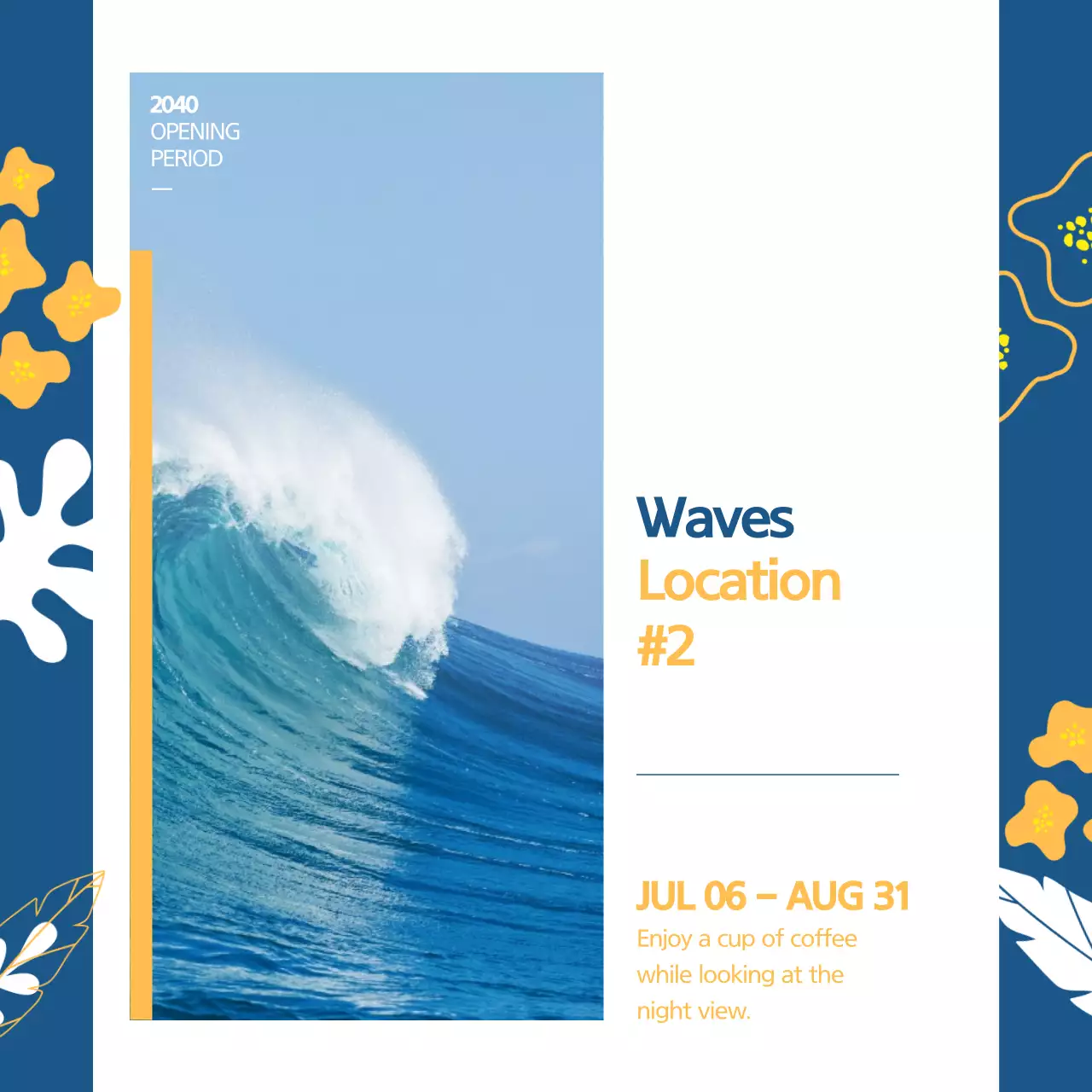 Green Tropical Beach Announcement Instagram Carousel