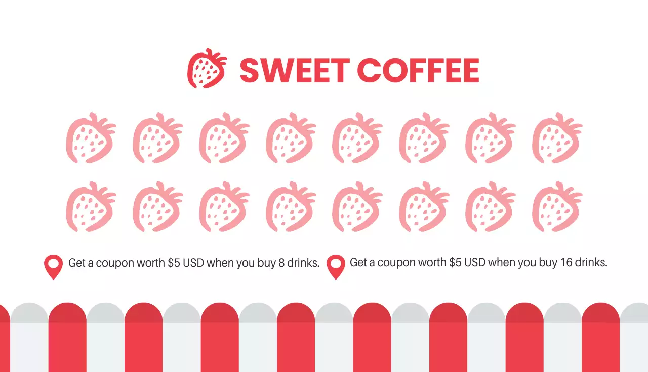 Red Trendy Coffee Promotion Business Card