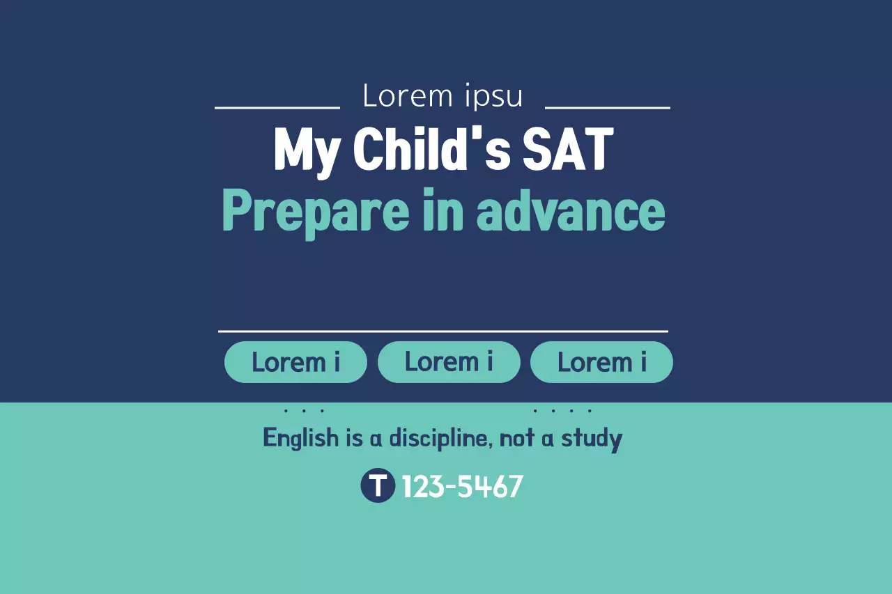 Teal Modern Sat Promotion Banner