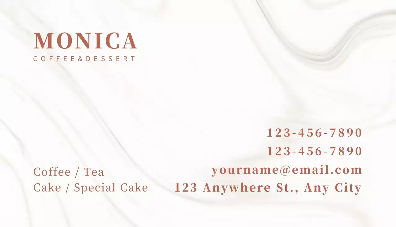 Beige Elegant Coffee Advertisement Business Card