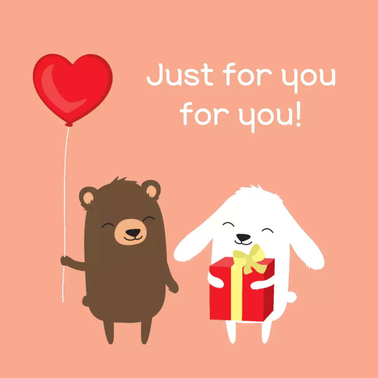 Peach Cute Love Card Banner