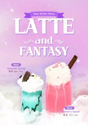 Pink Fantasy Latte Promotion Poster