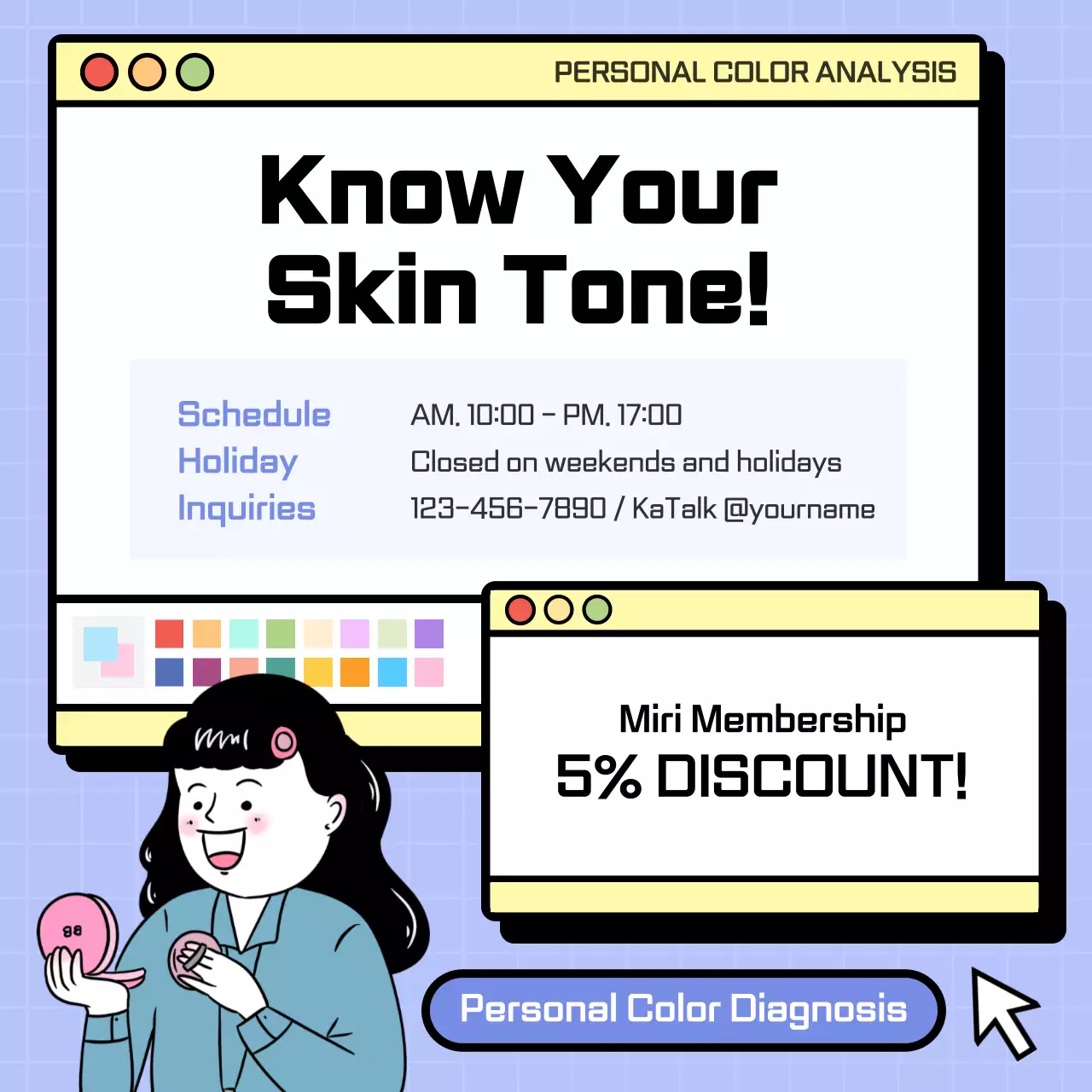 Blue Modern Skin Analysis Promotion Social Media Post