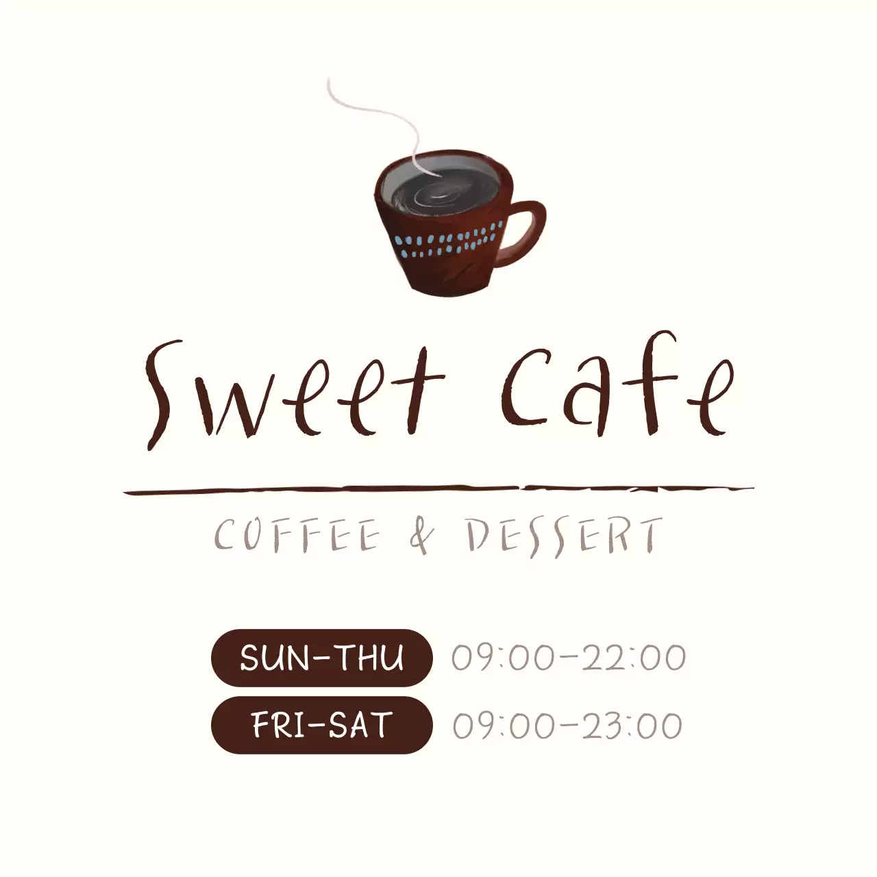 Brown Rustic Cafe Notice Banner