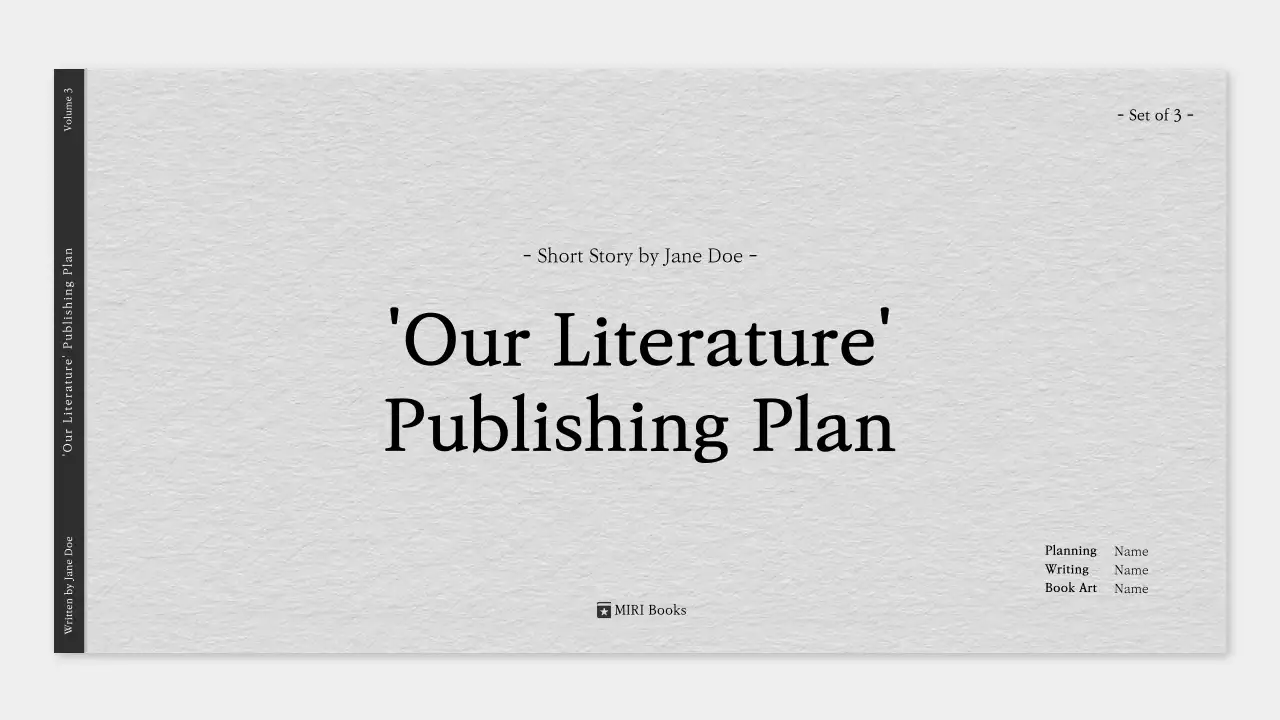 White Clean Literature Plan Presentation